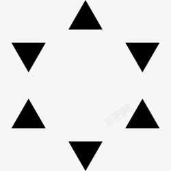 三角星星的六个小三角形图标高清图片