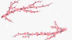 浪漫粉红桃花树枝矢量图素材