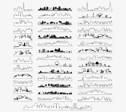 40款线绘城市剪影素材
