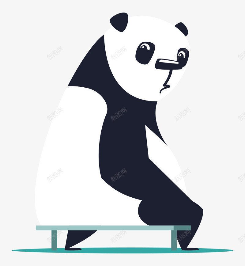 凳子上的卡通熊猫png免抠素材_88icon https://88icon.com 中国熊猫 动物 卡通熊猫 手绘熊猫 效果图 熊猫