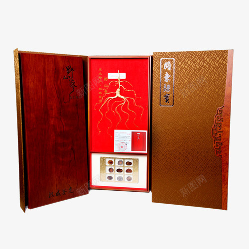 人参保健品png免抠素材_88icon https://88icon.com 产品 产品实物 人参 保健品 包装 补品 金色图案