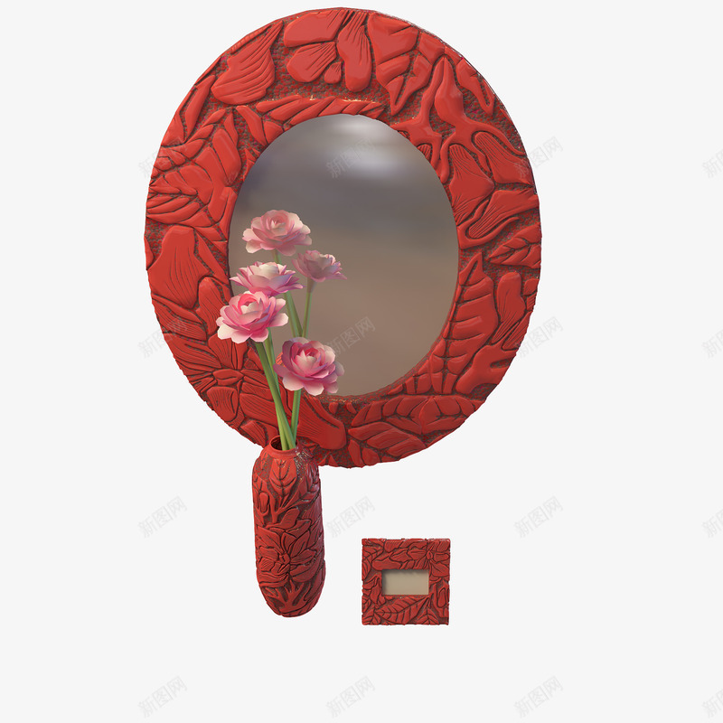 花纹边框镜png免抠素材_88icon https://88icon.com 中式镜子 牡丹花镜 花纹边框镜 镜子 镜子图片 雕刻镜子