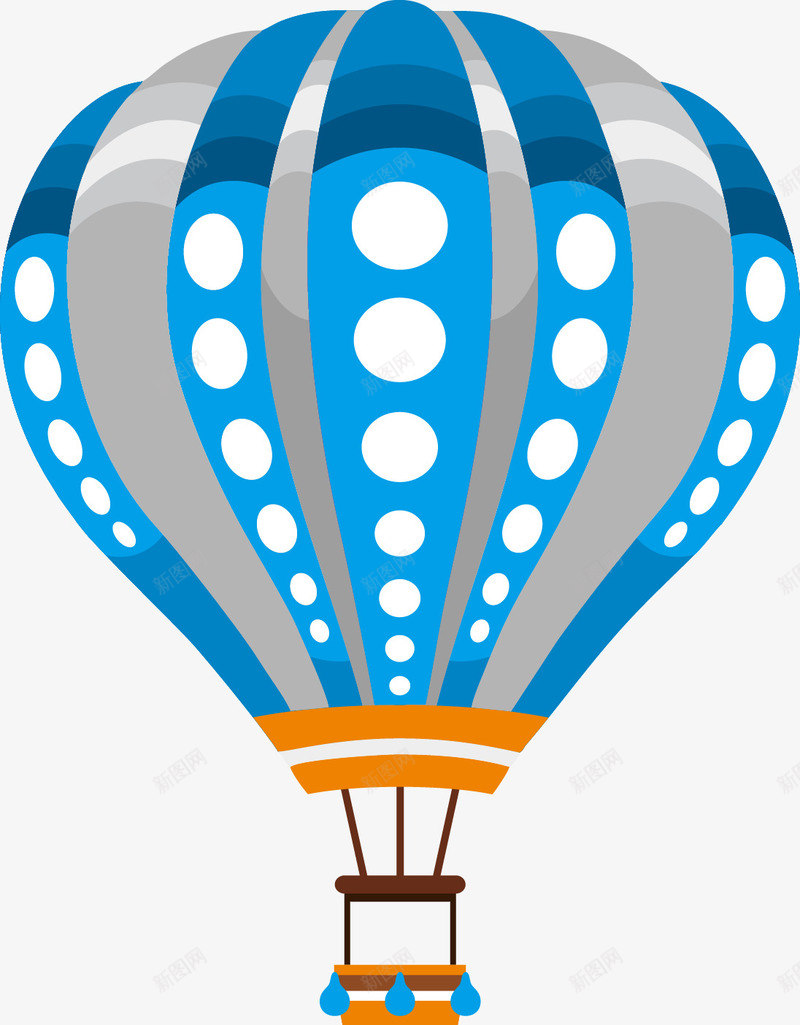 圆点图案热气球png免抠素材_88icon https://88icon.com 一个 卡通 图案 圆点 手绘 热气球 白色 蓝色