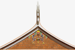 古典民族墙饰中国民族特色尖顶彩色印花屋檐高清图片