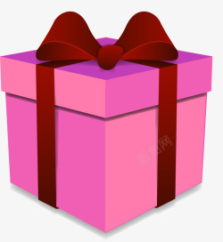 玫粉色精致的磨砂礼物盒矢量图素材