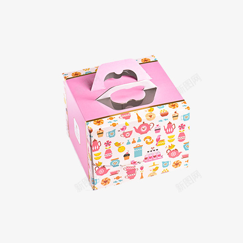 粉红茶壶西点盒png免抠素材_88icon https://88icon.com 6寸纸盒 产品实物 包装盒 生日蛋糕手提盒 粉红茶壶西点盒 蛋糕包装盒 蛋糕纸盒