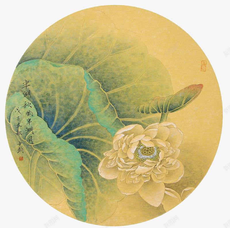 梦幻荷花儿png免抠素材_88icon https://88icon.com 工笔画 工笔荷花 白色 花儿 莲花