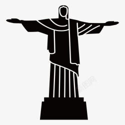 耶稣像里约热内卢耶稣山建筑旅游景点剪矢量图图标高清图片