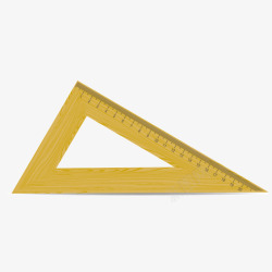 木质三角板绘画尺子矢量图素材