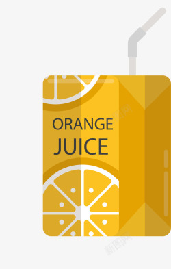 盒子柚子果汁饮品矢量图素材
