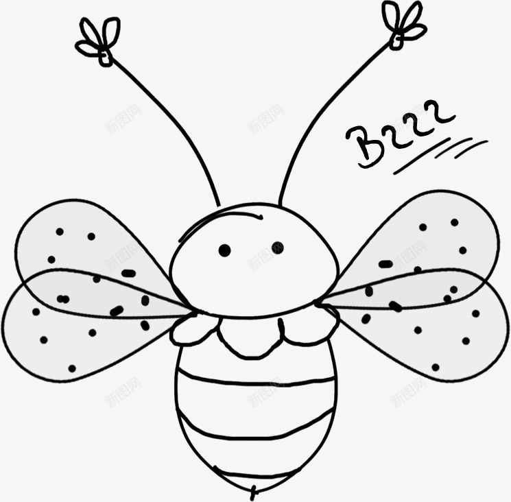 小蜜蜂简笔画png免抠素材_88icon https://88icon.com 小蜜蜂 手绘 简笔画 黄色 黑白线 黑色圆点