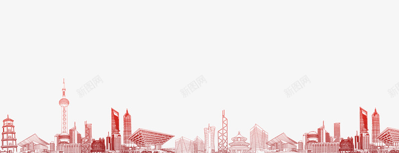 粉色手绘的城市剪影png免抠素材_88icon https://88icon.com 动漫动画 卡通手绘 城市剪影 建筑物 粉色 装饰图