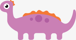紫色的卡通恐龙动物素材