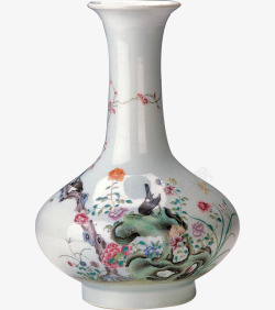 白色花纹瓷器花瓶素材