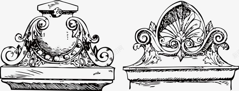 复古装饰中式花纹矢量图ai免抠素材_88icon https://88icon.com 中式花边 复古 宫廷花纹 纹理 矢量图