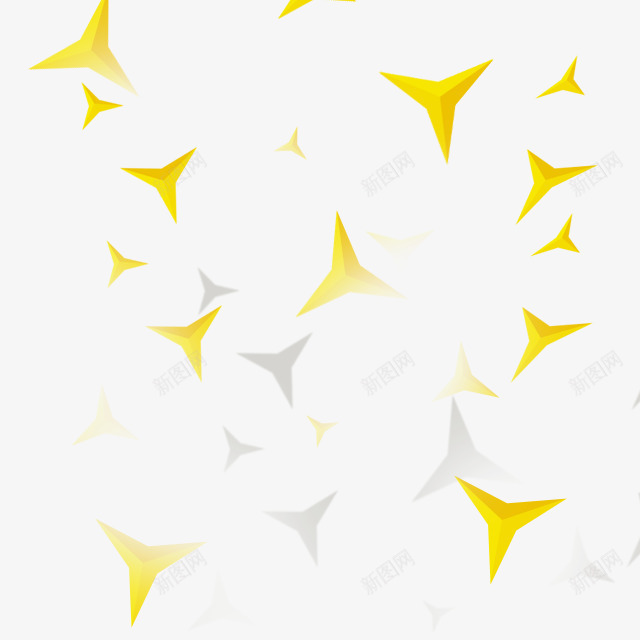 手绘立体三角星星装饰png免抠素材_88icon https://88icon.com 三角 星星 立体 装饰