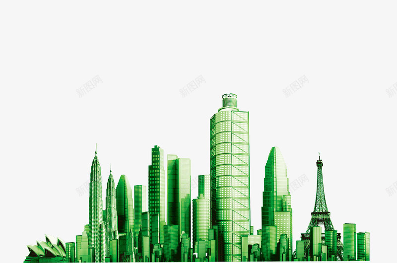 绿色城市建筑png免抠素材_88icon https://88icon.com PNG 地标 城市 建筑 绿色
