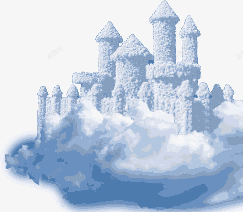 云端的梦幻城堡png免抠素材_88icon https://88icon.com 云朵城堡 梦幻城堡 白色城堡
