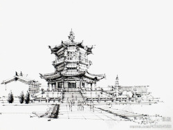 中国风古建筑瞭望塔古建高清图片