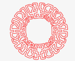 中式传统圆形花纹边框素材