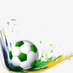 足球与水墨喷溅素材