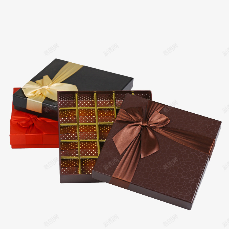 蝴蝶结巧克力糖果包装盒png免抠素材_88icon https://88icon.com 分格包装盒 甜蜜礼物盒 空盒子 糖果包装盒