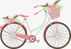 有花篮的自行车自行车美丽花篮自行车高清图片