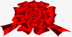 红色手绘丝带礼花素材