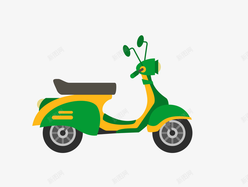 绿色的卡通摩托车png免抠素材_88icon https://88icon.com 免抠图 卡通摩托车 摩托车 效果图 绿色摩托车 装饰图 装饰画