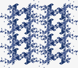 蓝色几何拼图雪花蓝色三角形几何花纹矢量图高清图片