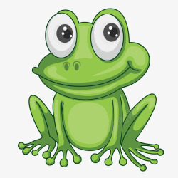 手绘绿色青蛙矢量图素材