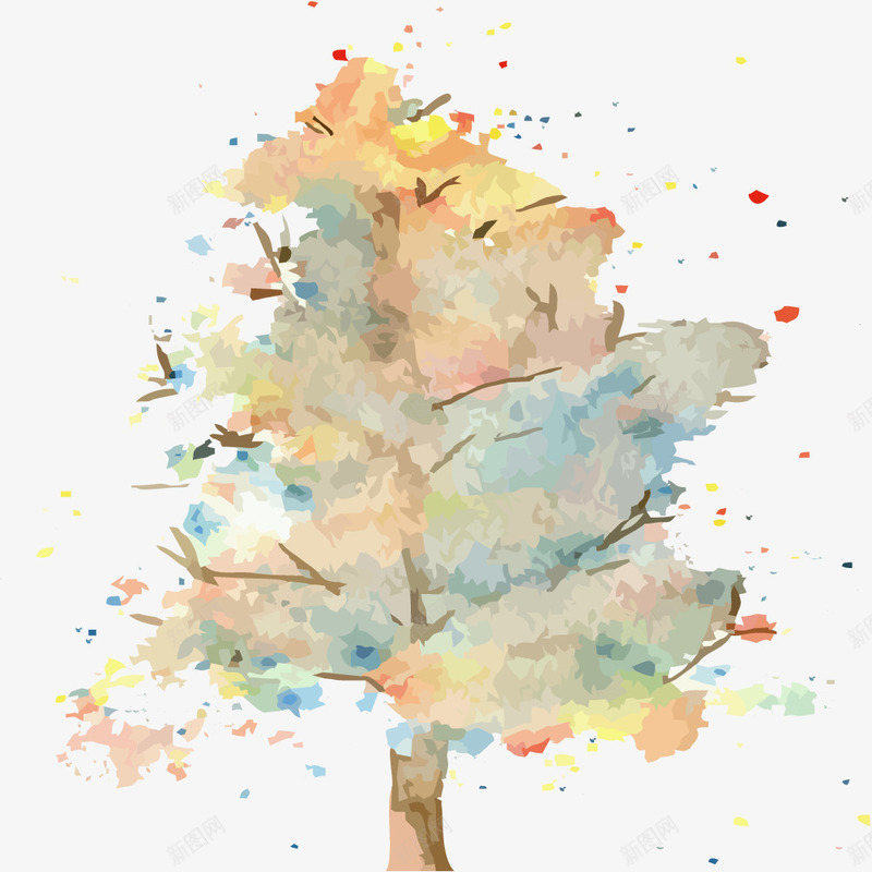 彩色梦幻绚丽水彩大树矢量图eps免抠素材_88icon https://88icon.com 创意 大树 大树png 梦幻 水彩 矢量素材 绚丽 矢量图