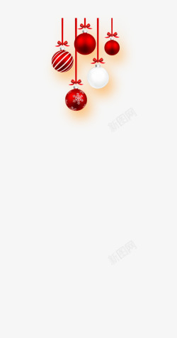 圣诞节红色圆球吊坠素材