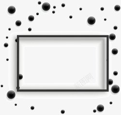 黑色立体圆点装饰边框矢量图素材