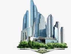 发达都市素材蓝色的建筑群高清图片