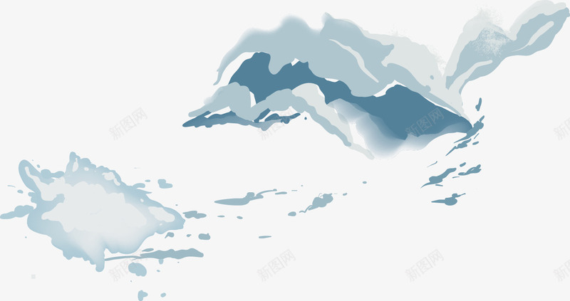 中式风格图案矢量图ai免抠素材_88icon https://88icon.com 中国风 中式风格 喷溅 洒墨效果 蓝色洒墨图案 矢量图