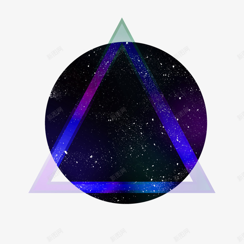 蓝色星空三角形效果元素png免抠素材_88icon https://88icon.com 三角形 免抠PNG 效果元素 星空 蓝色