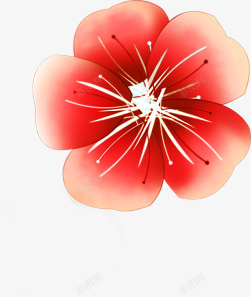 红色花朵卡通手绘植物效果图png免抠素材_88icon https://88icon.com 卡通 效果图 植物 红色 花朵