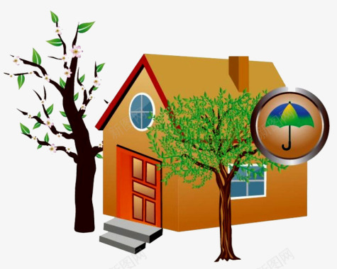 房屋树木图标图标