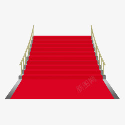 红色的地毯台阶矢量图素材