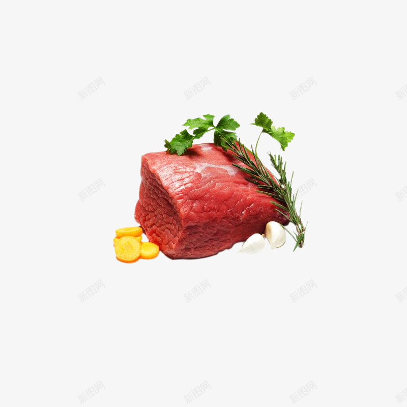 红色瘦肉边上的配料png免抠素材_88icon https://88icon.com 免抠图 大蒜 效果图 肉食 装饰图 装饰画 青菜