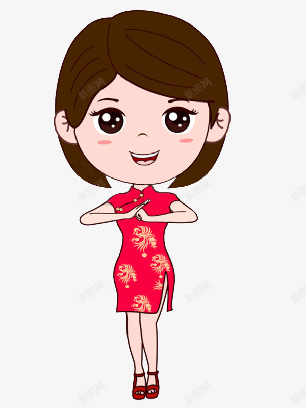 中国风拜年女人图png免抠素材_88icon https://88icon.com 中国风 卡通 喜庆的 女人 拜年 插图 旗袍 高兴的