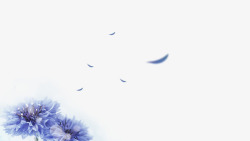 水墨梦幻蓝色花朵背景素材