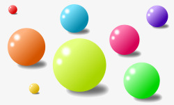 彩色球球悬浮漂浮物素材