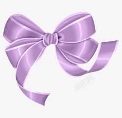 优雅艺术紫色蝴蝶结领花素材
