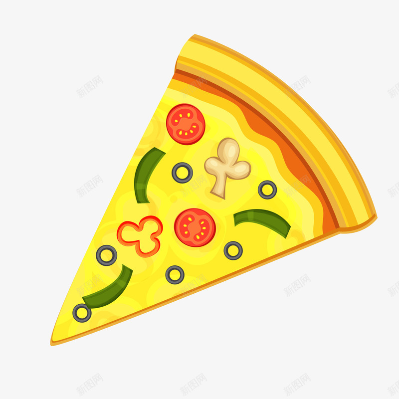 黄色的披萨食物矢量图ai免抠素材_88icon https://88icon.com 三角形 快餐食物 披萨 美食 食物 黄色 矢量图