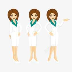 三个医生三个姿势的美女医生高清图片
