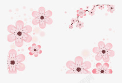 春日精美粉红樱花矢量图素材