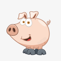 粉色卡通小猪存钱罐素材