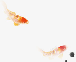 遨游的金鱼手绘中式遨游金鱼水墨高清图片